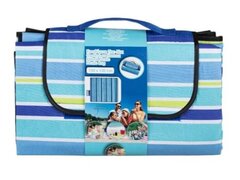 Patura pentru picnic cu dungi, Albastru, 150x130 cm